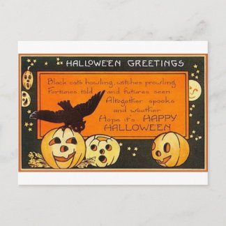 Postal Vintage Halloween Greetings