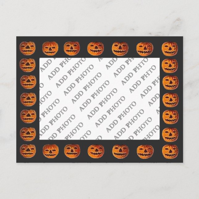Postal Vintage Halloween Jack o' Lantern Frame (Anverso)