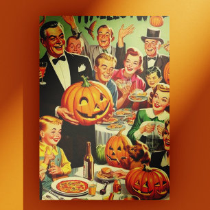 Postal Vintage Halloween Party Ilustracion