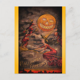 Postal Vintage Halloween Raras Ilustracion gracioso