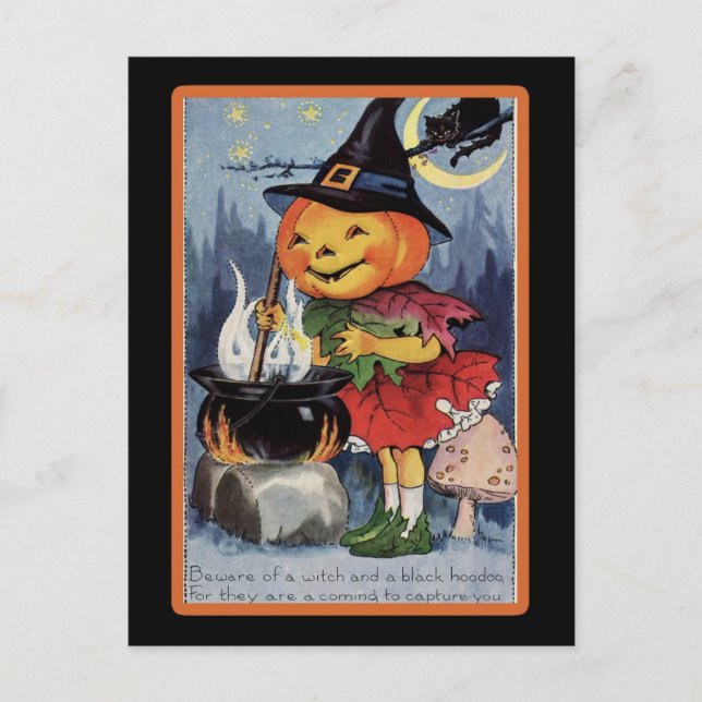 Postal Vintage Halloween Spookkin Bitch (Anverso)