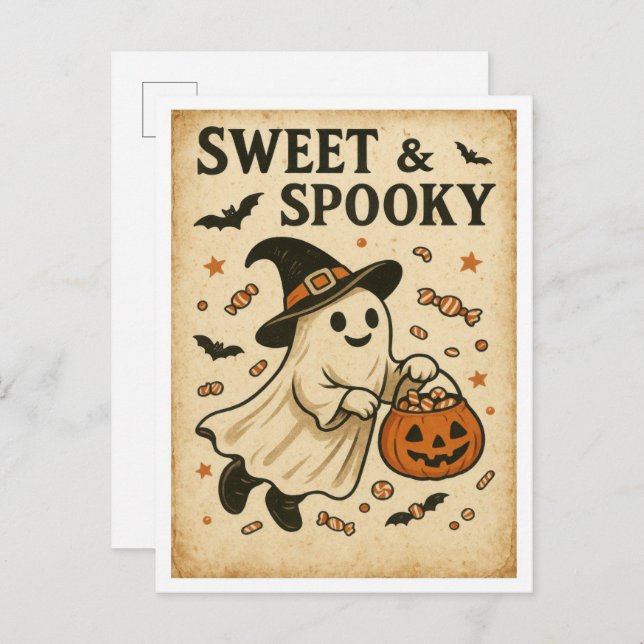 Postal Vintage Halloween Sweet & Spooky (Anverso / Reverso)