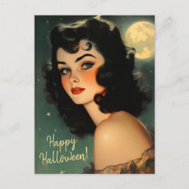 Postal Vintage Halloween Witch