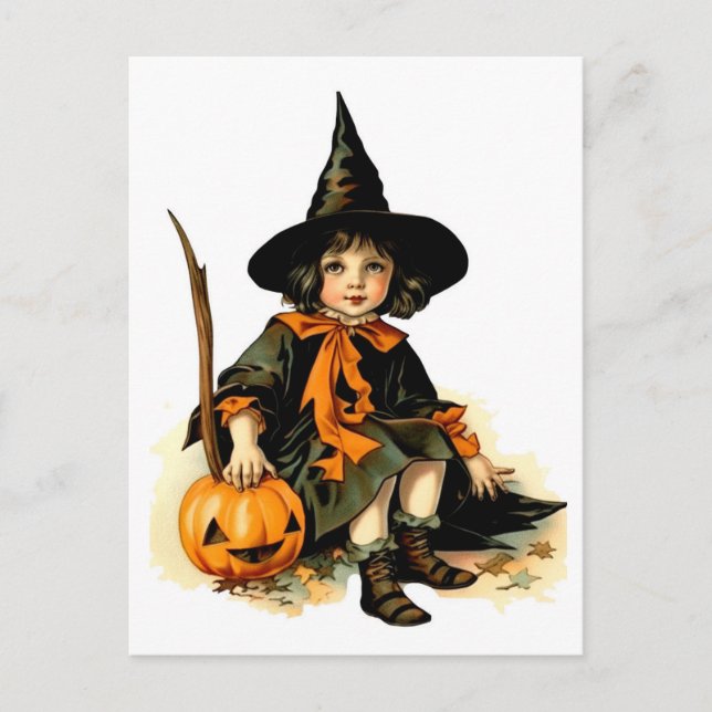 Postal Vintage Halloween Witch (Anverso)