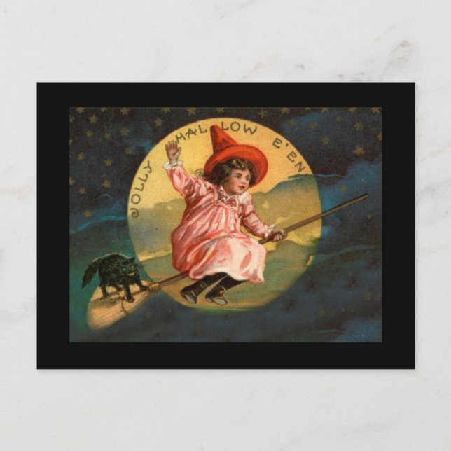 Postal Vintage Halloween Witch (Anverso)