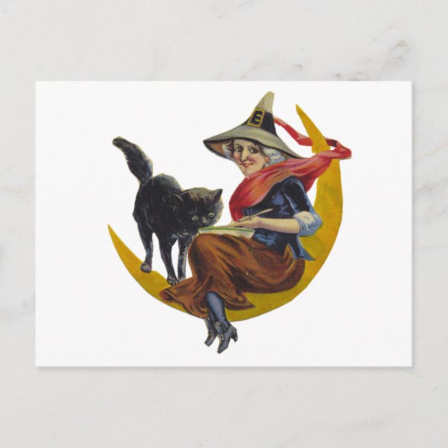 Postal Vintage Halloween Witch (Anverso)