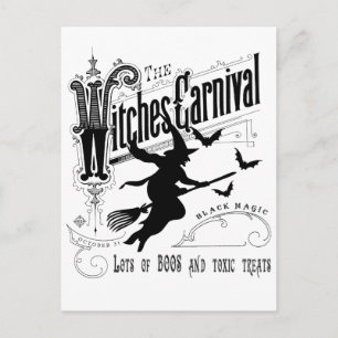 Postal Vintage Halloween Witch