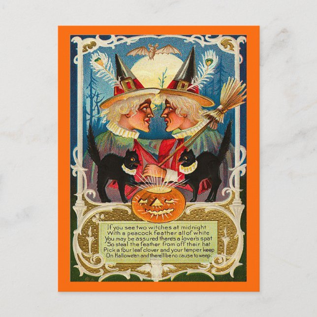 Postal Vintage Halloween Witness (Anverso)