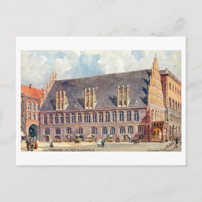 Postal Vintage Hannover Germany Rathaus (Anverso)