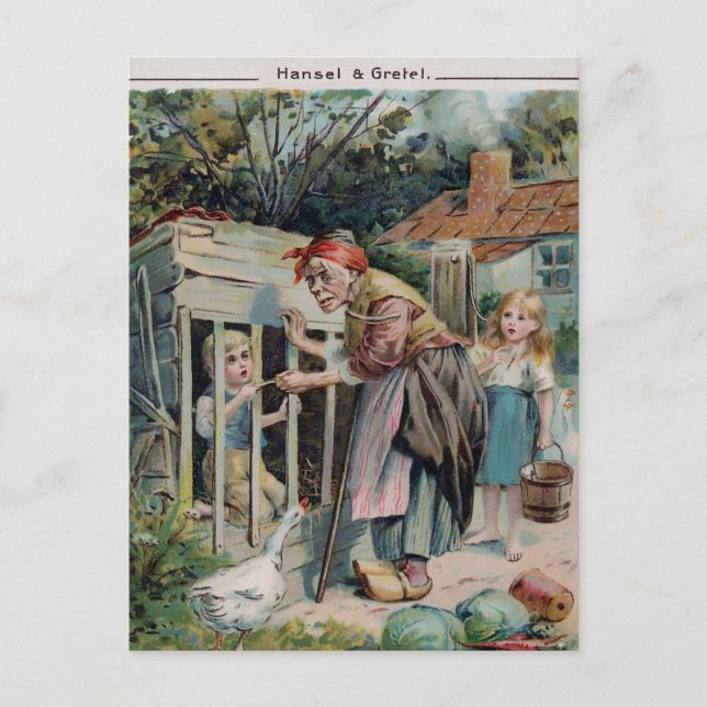Postal Vintage Hansel y Gretel 1906 (Anverso)