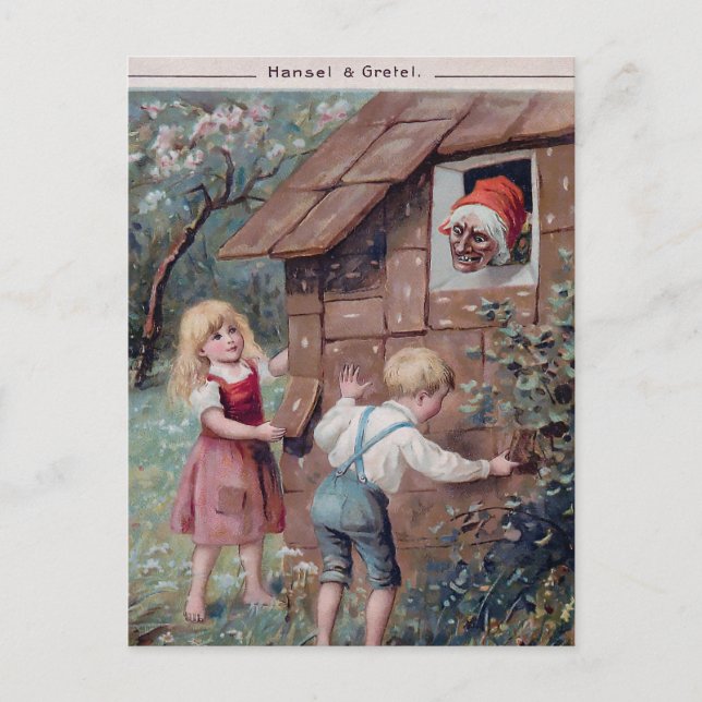Postal Vintage Hansel y Gretel 1906 (Anverso)