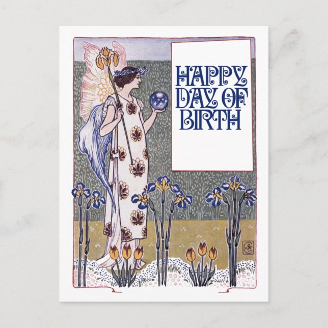Postal Vintage Happy Birday (Anverso)