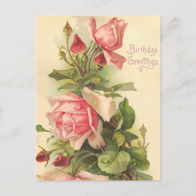 Postal Vintage Happy Birday (Anverso)
