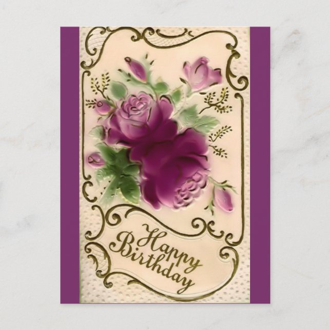 Postal Vintage Happy Birday (Anverso)