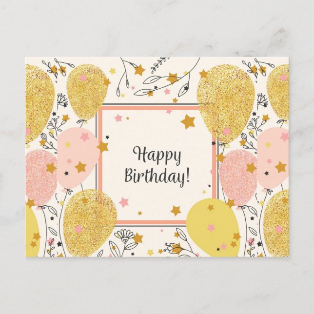 Postal Vintage Happy Birday (Anverso)