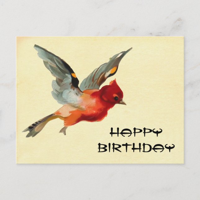 Postal Vintage Happy Birday (Anverso)