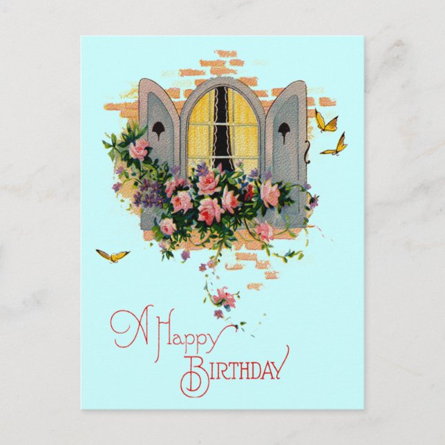 Postal Vintage Happy Birday (Anverso)