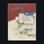 Postal Vintage Happy Birday Brother with Airplanes<br><div class="desc">Vintage Happy Birthday For Brother con aviones.</div>