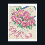 Postal Vintage Happy Birthday Sister Bouquet<br><div class="desc">Bonito Vintage Feliz Cumpleaños Para Hermana.</div>