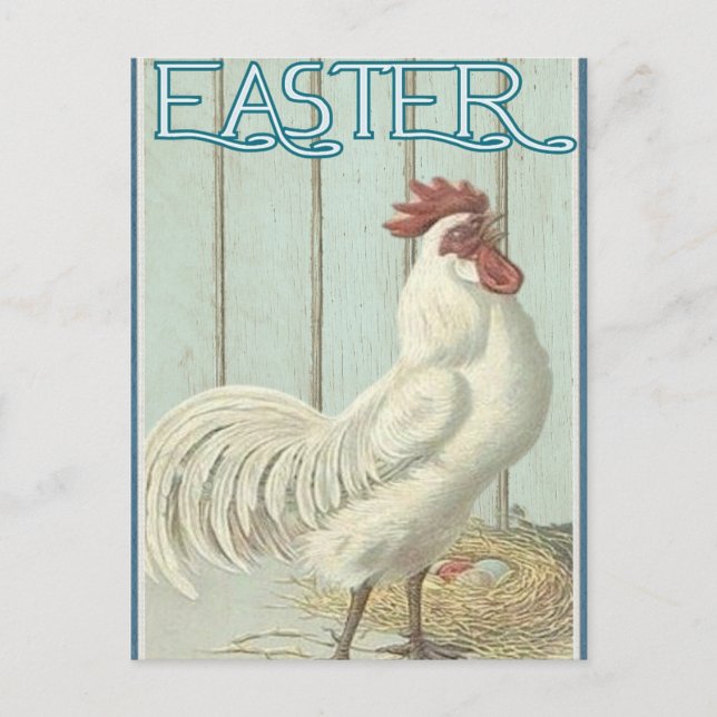 Postal Vintage Happy Easter Chicken (Anverso)