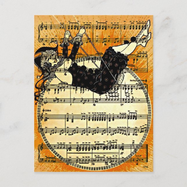 Postal Vintage Harlequin Chica (Anverso)