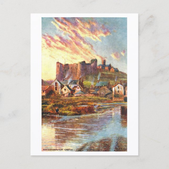 Postal Vintage Haverfordwest Castle in Wales (Anverso)
