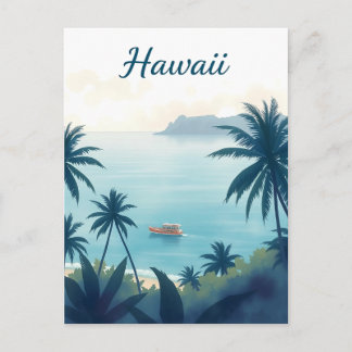 Postal Vintage Hawaii Travel Illustration