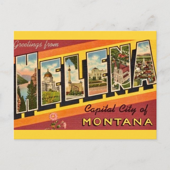 Postal Vintage Helena MT Greeting (Anverso)