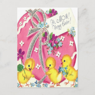 Postal Vintage Hi Mom Happy Easter Postcard