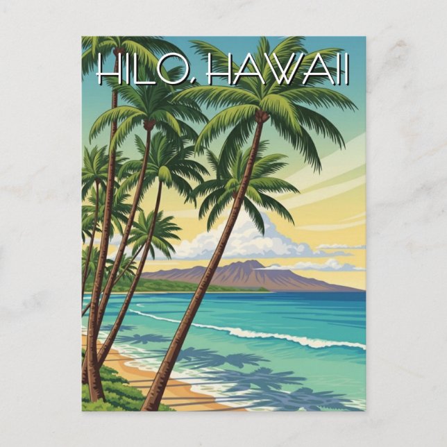 Postal Vintage Hilo Hawaii Travel (Anverso)