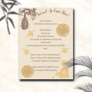 Postal Vintage Honey Bumblebee Baby Shower