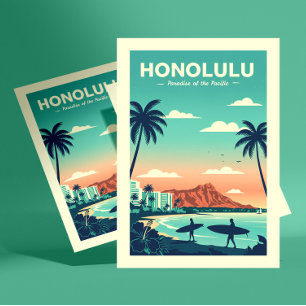 Postal Vintage Honolulu Hawaii
