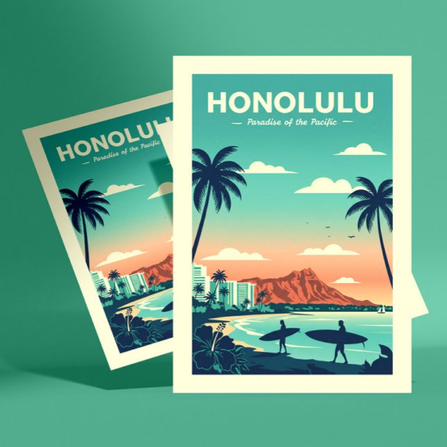 Postal Vintage Honolulu Hawaii (Subido por el creador)