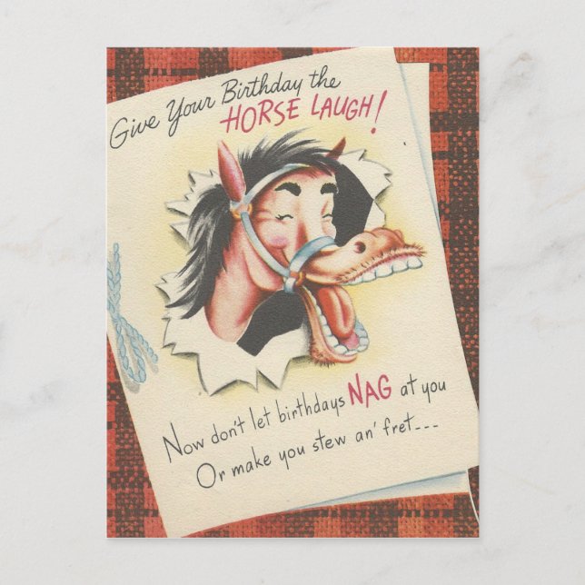 Postal Vintage "Horse" Birday (Anverso)