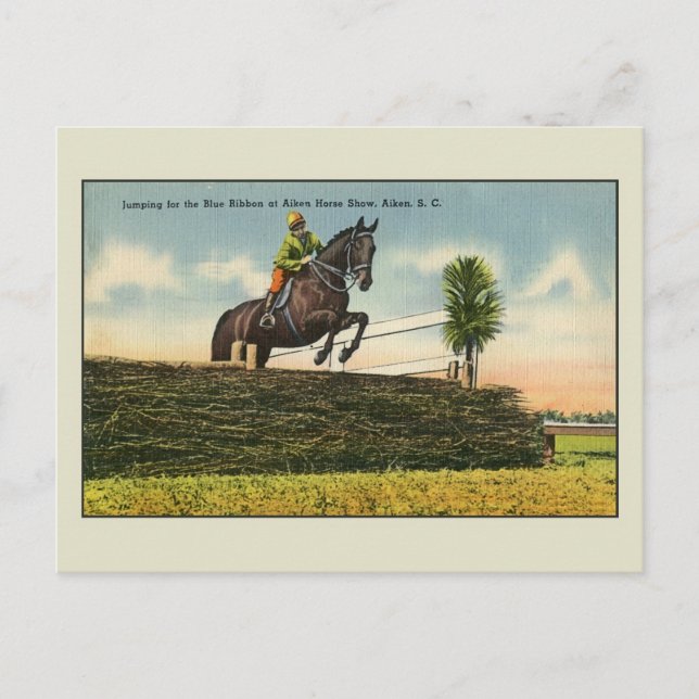 Postal Vintage Horse Jumping Aikin SC (Anverso)
