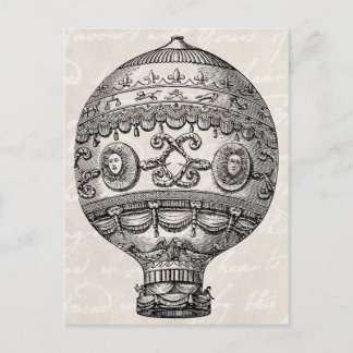 Postal Vintage Hot Air Balloon Retro Airbus Viejos Globos