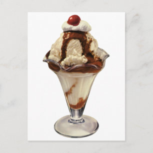 Postal Vintage Hot Fudge Ice Cream Sundae Postres