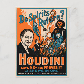 Postal Vintage Houdini Magic Poster