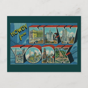 Postal Vintage Howdy de New York Postcard