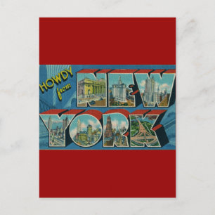 Postal Vintage Howdy de Nueva York