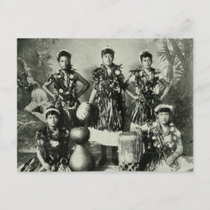 Postal Vintage Hula Portait