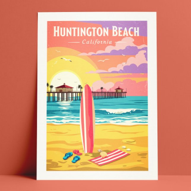 Postal Vintage Huntington Beach California (Subido por el creador)
