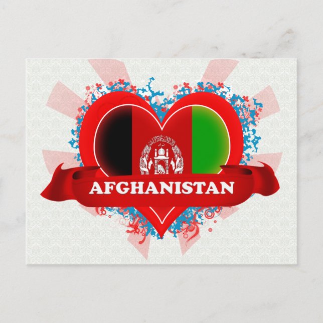 Postal Vintage I Love Afghanistan (Anverso)