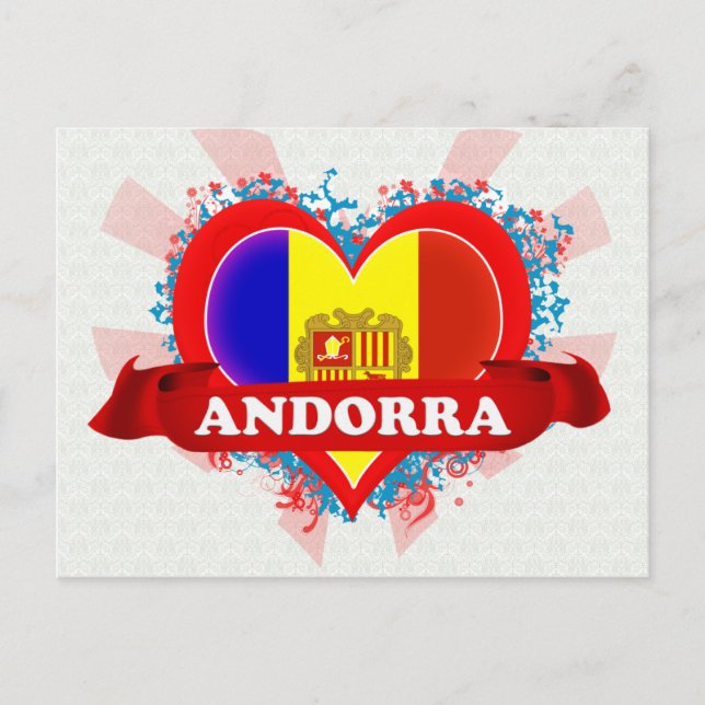 Postal Vintage I Love Andorra (Anverso)