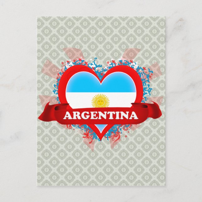 Postal Vintage I Love Argentina (Anverso)