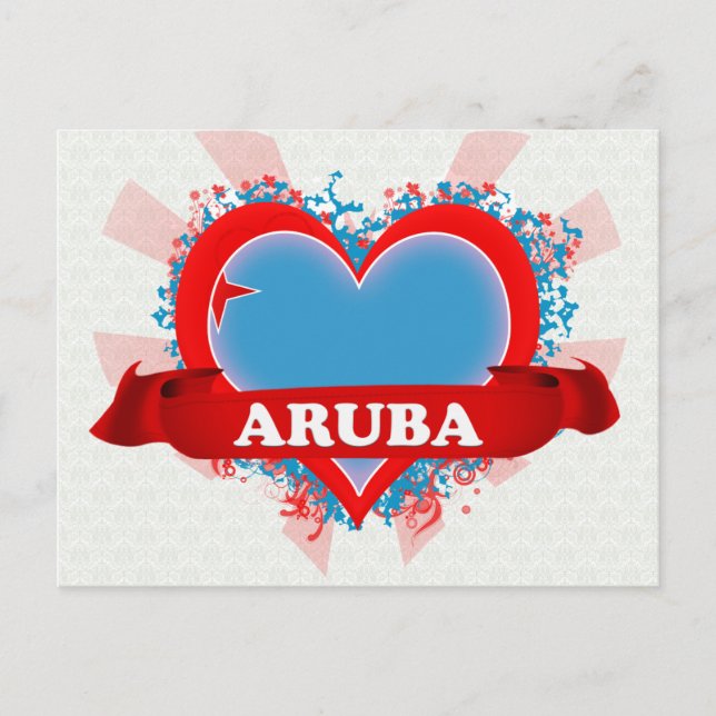 Postal Vintage I Love Aruba (Anverso)