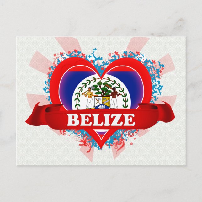 Postal Vintage I Love Belize (Anverso)