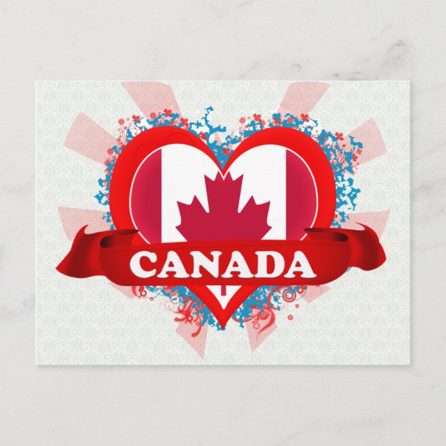 Postal Vintage I Love Canada (Anverso)