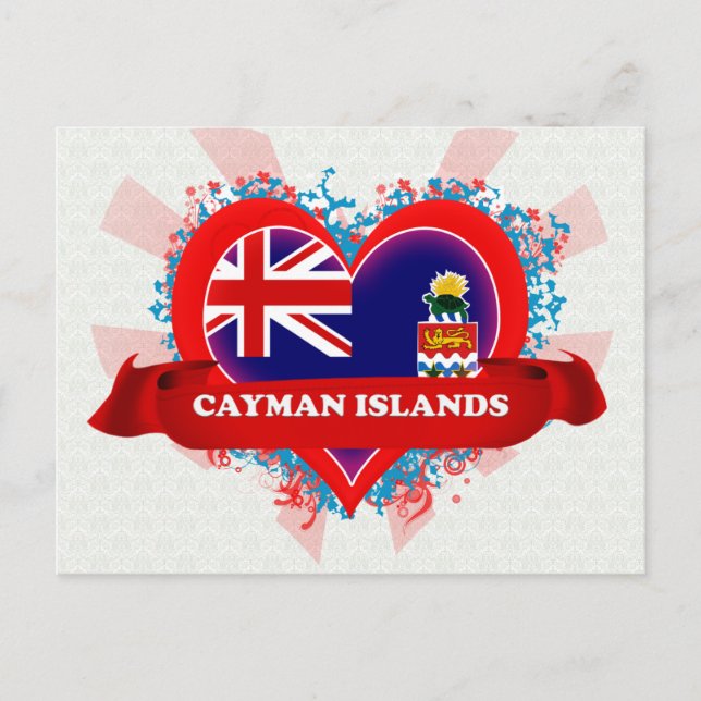 Postal Vintage I Love Cayman Islands (Anverso)