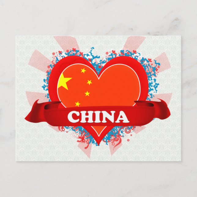 Postal Vintage I Love China (Anverso)